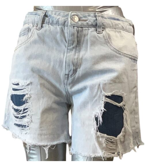 Forever 21 Pants - Forever 21  Jean Shorts Women 26 Blue High Rise Distressed Light Rinse Sz26 W30